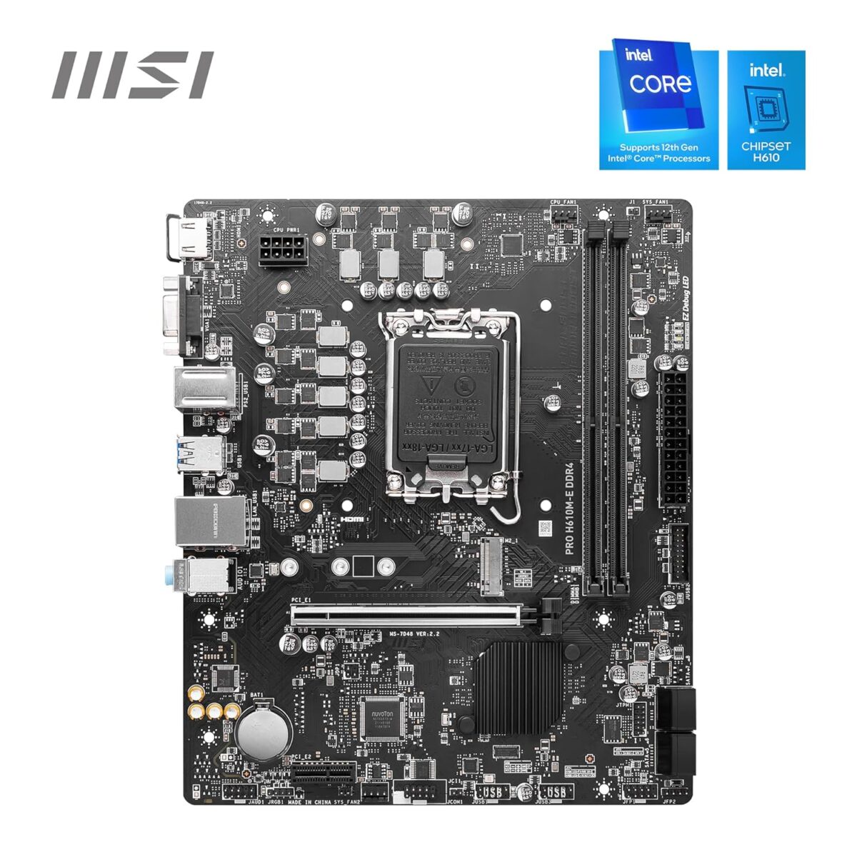 MSI PRO H610M-E DDR4 Motherboard For 12th, 13th and 14th gen Processor